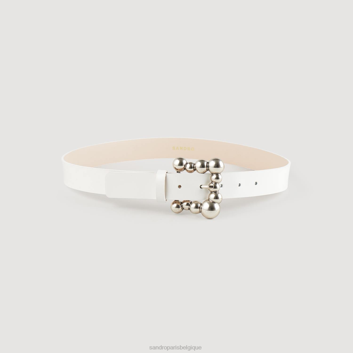 accessoires Sandro Paris ceinture à boucle ornée d'une boule blanc femmes XLXD519