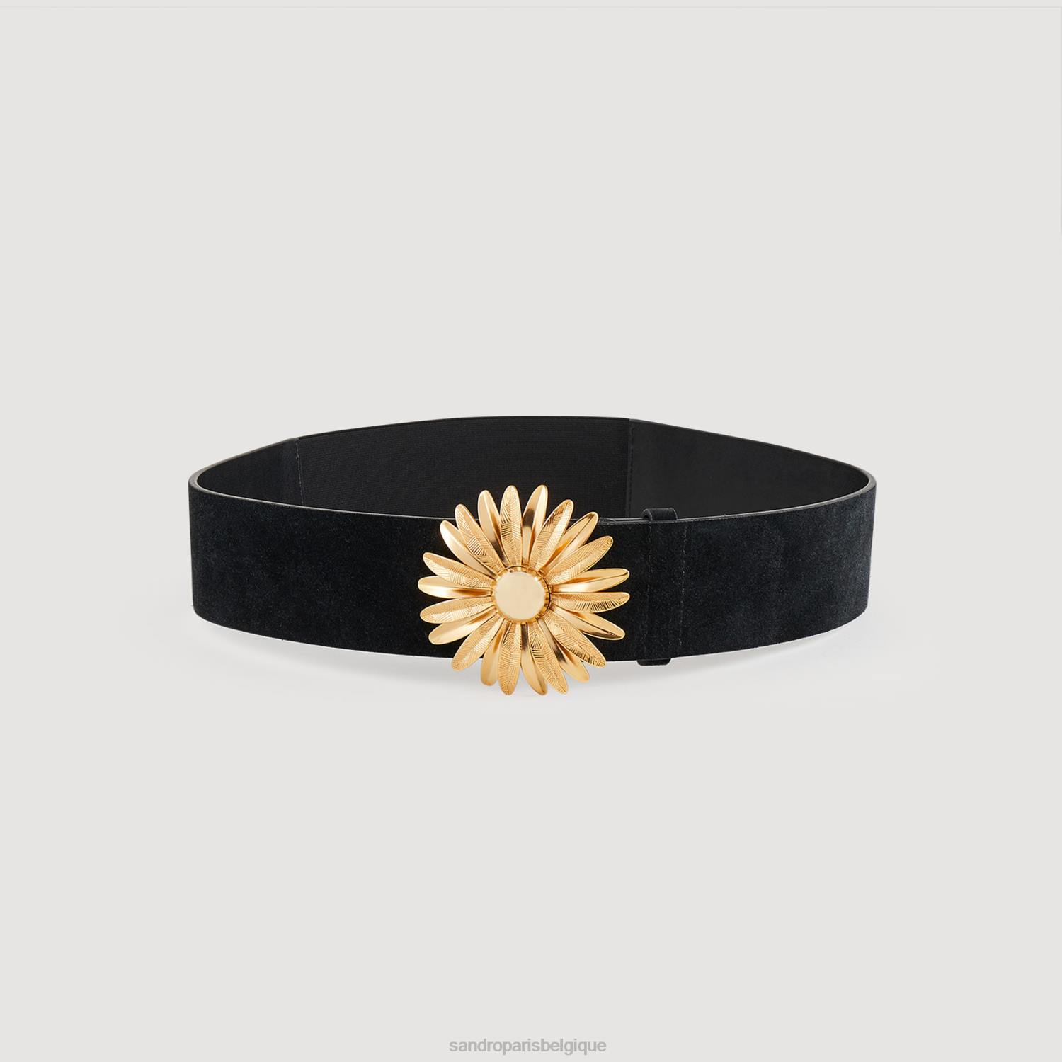 accessoires Sandro Paris ceinture en cuir noir femmes XLXD569