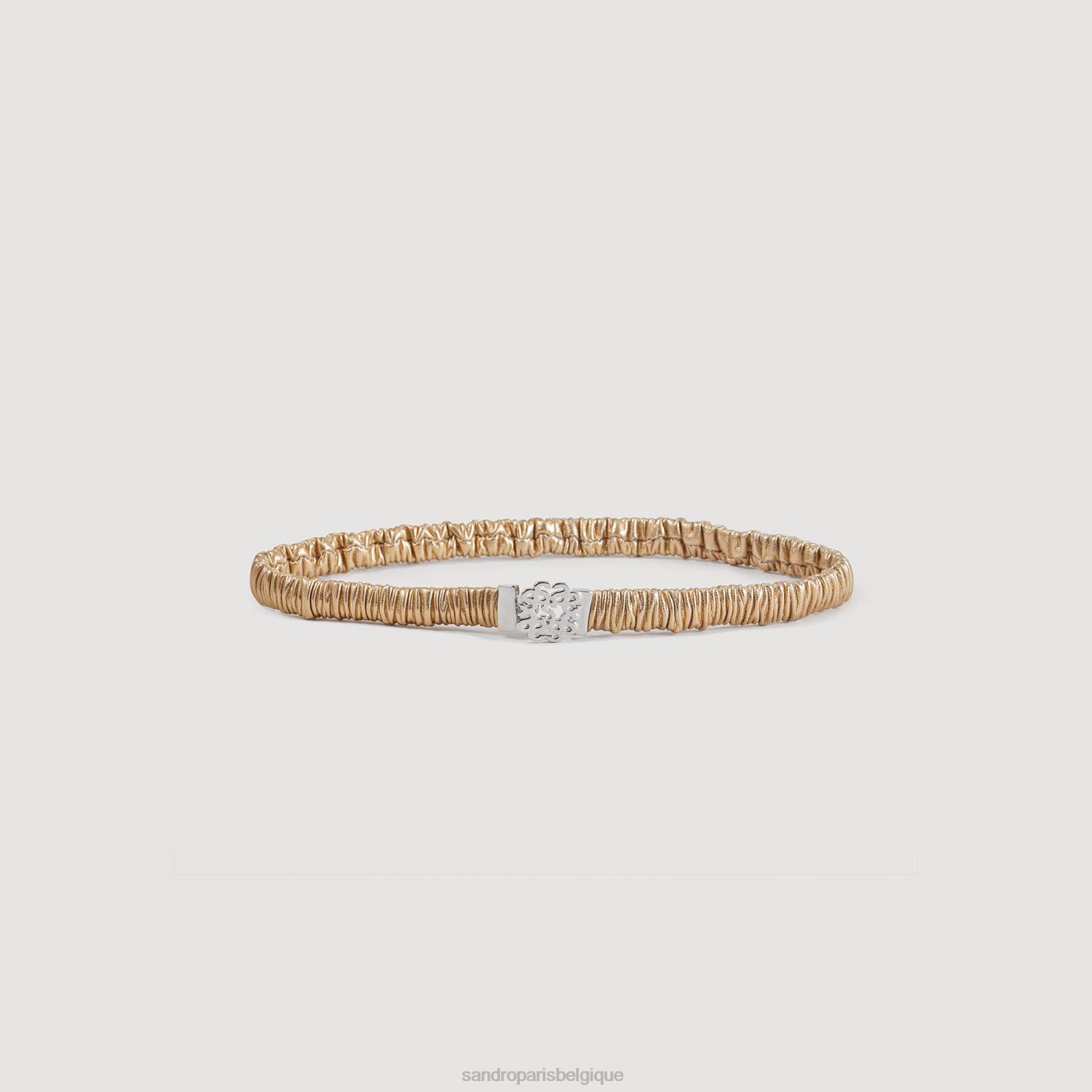 accessoires Sandro Paris ceinture élastiquée en cuir or femmes XLXD506
