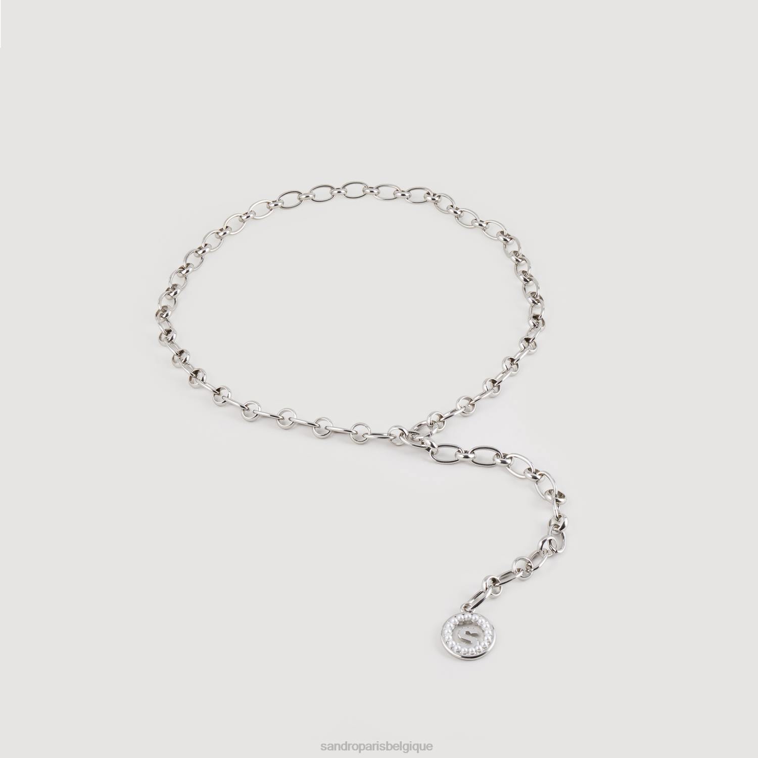 accessoires Sandro Paris ceinture à maillons de chaîne argent femmes XLXD560