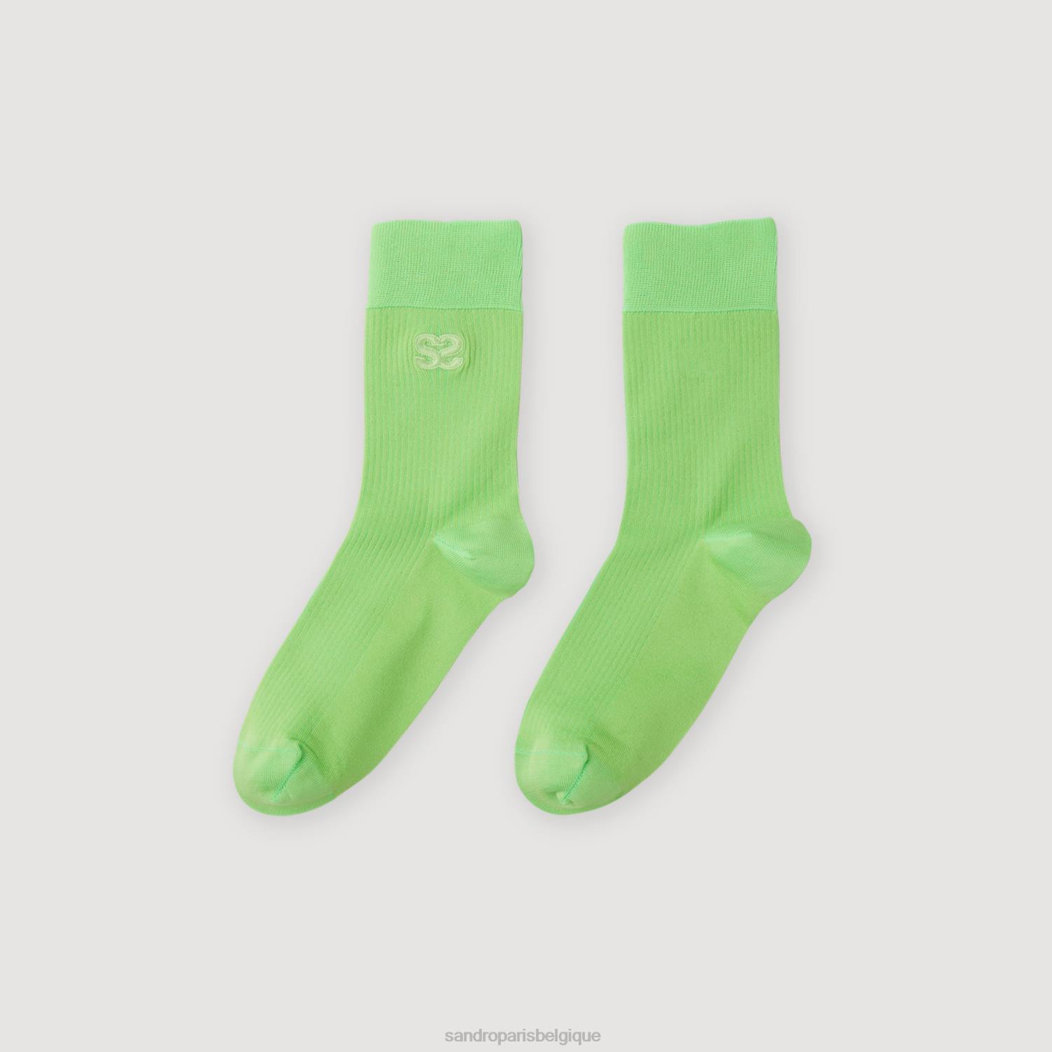 accessoires Sandro Paris chaussettes doubles vert femmes XLXD500