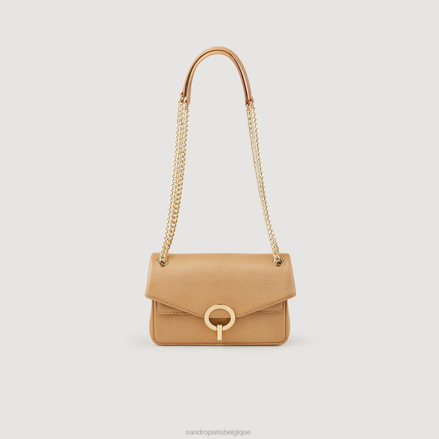 accessoires Sandro Paris petit sac yza en cuir embossé beige femmes XLXD532