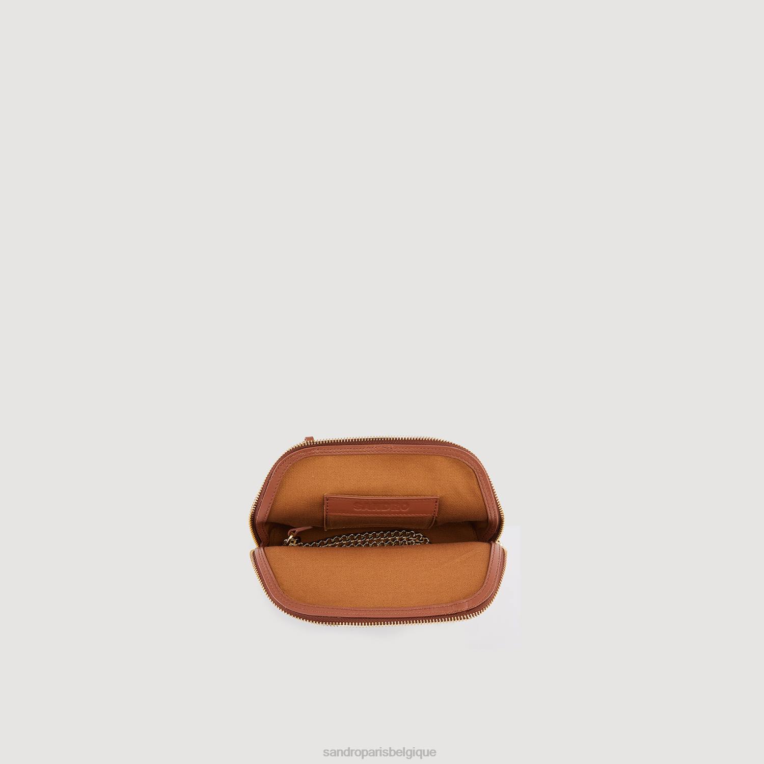 accessoires Sandro Paris pochette à logo Rittah brun femmes XLXD577