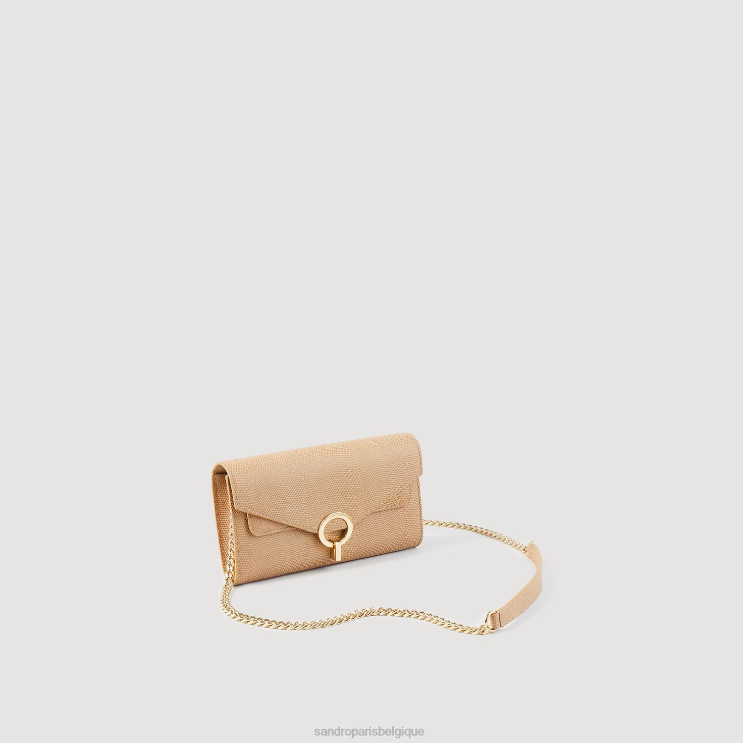 accessoires Sandro Paris pochette à poche yza beige femmes XLXD526