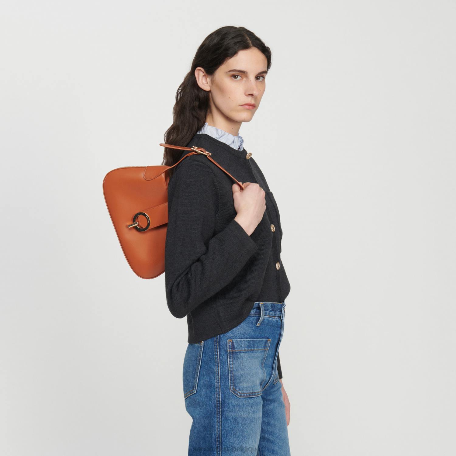 accessoires Sandro Paris sac baguette caramel femmes XLXD555