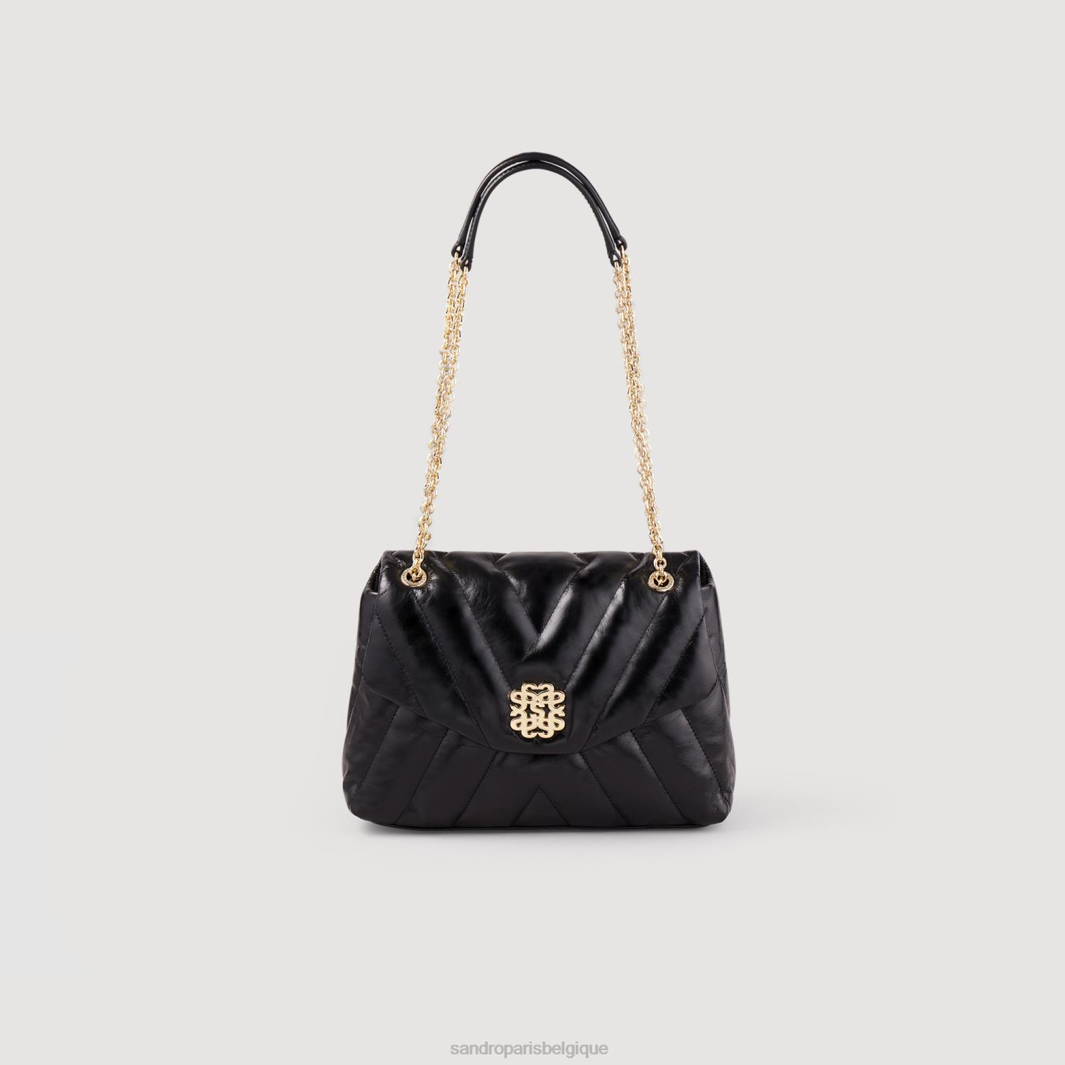 accessoires Sandro Paris sac en cuir matelassé Mila noir femmes XLXD531