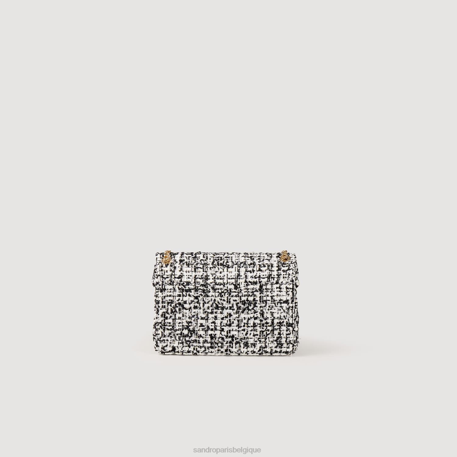 accessoires Sandro Paris sac en tweed yza noir femmes XLXD554