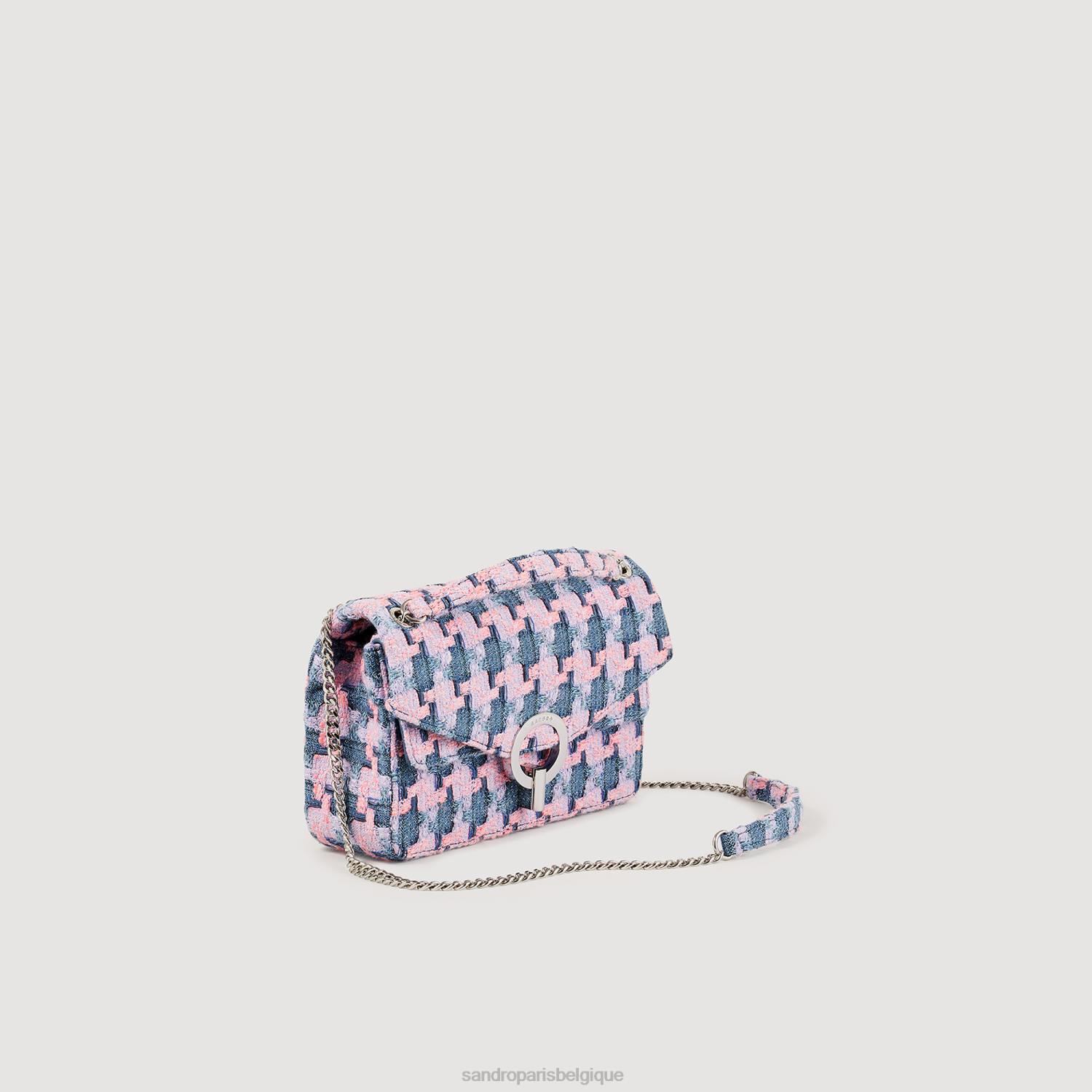 accessoires Sandro Paris sac en tweed yza violet/bleu femmes XLXD552
