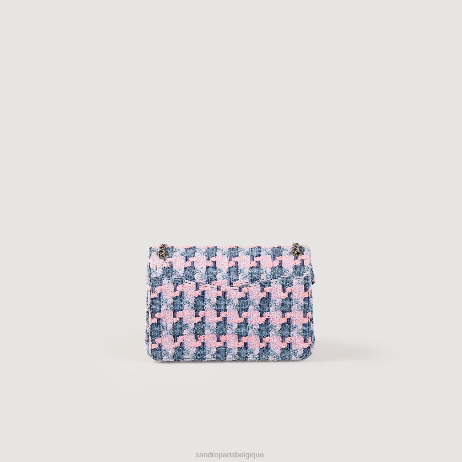 accessoires Sandro Paris sac en tweed yza violet/bleu femmes XLXD552