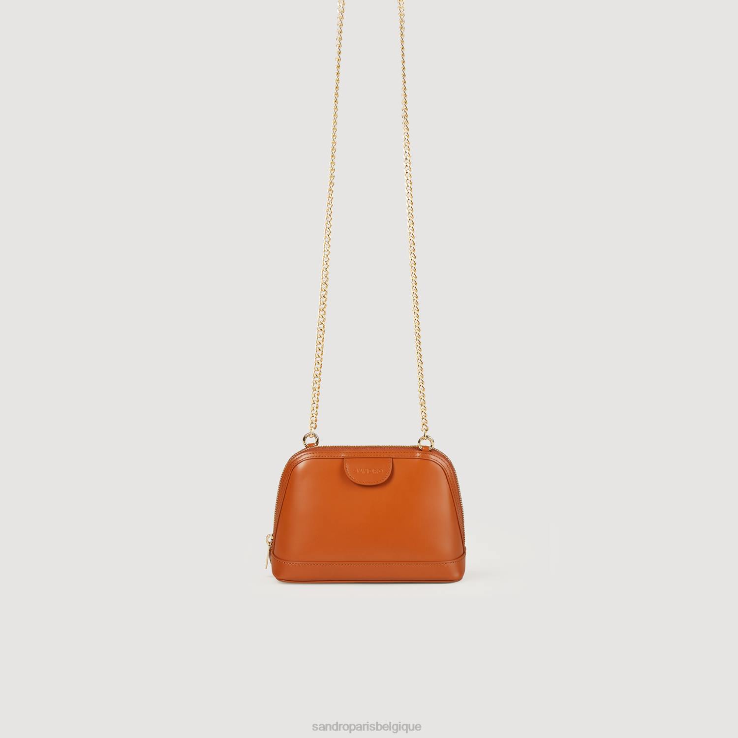 accessoires Sandro Paris sac rittah en cuir lisse caramel femmes XLXD509