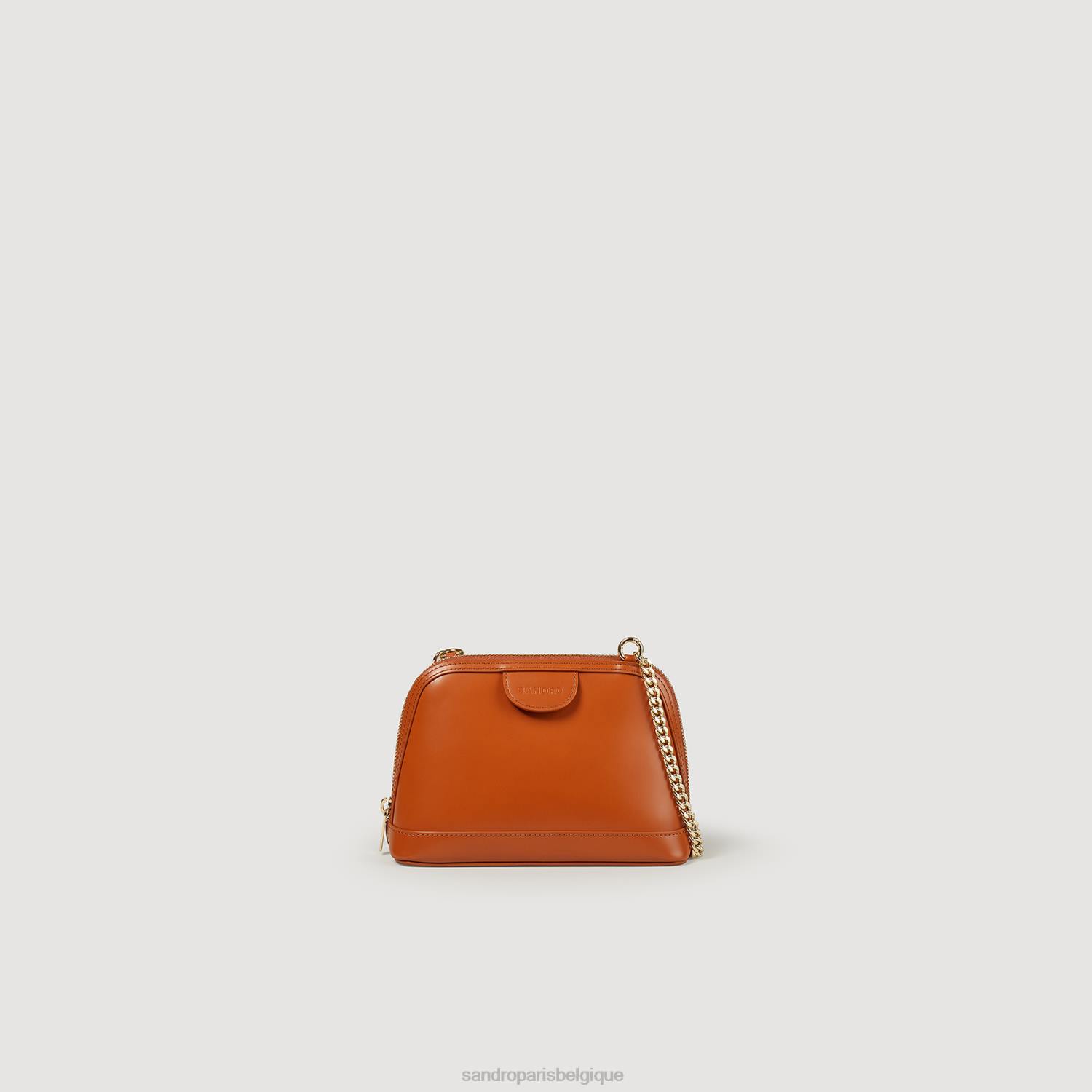 accessoires Sandro Paris sac rittah en cuir lisse caramel femmes XLXD509