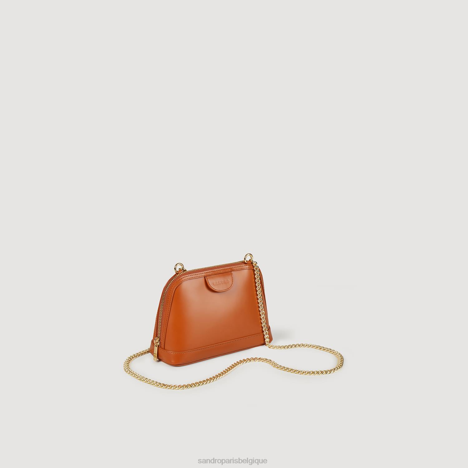 accessoires Sandro Paris sac rittah en cuir lisse caramel femmes XLXD509