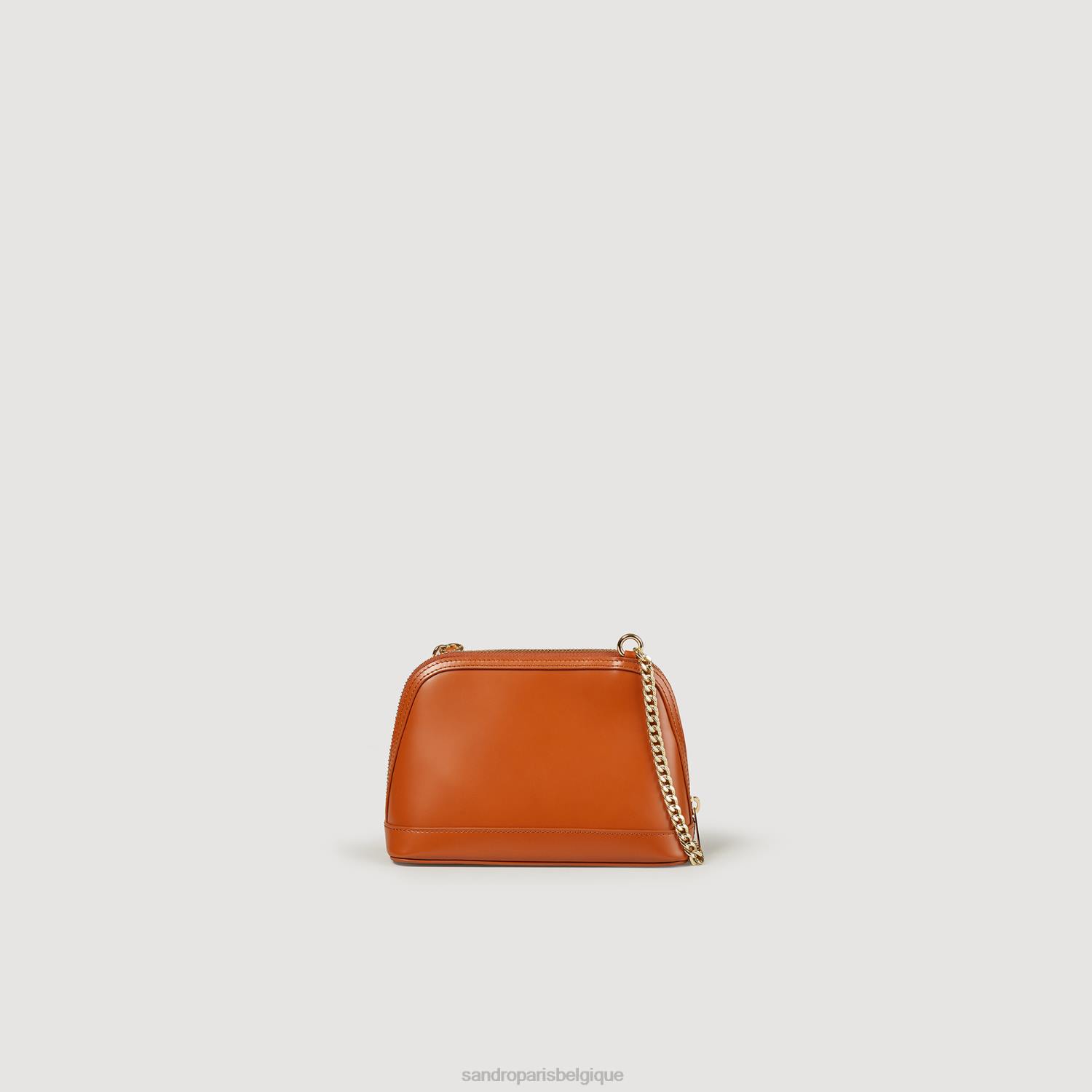 accessoires Sandro Paris sac rittah en cuir lisse caramel femmes XLXD509