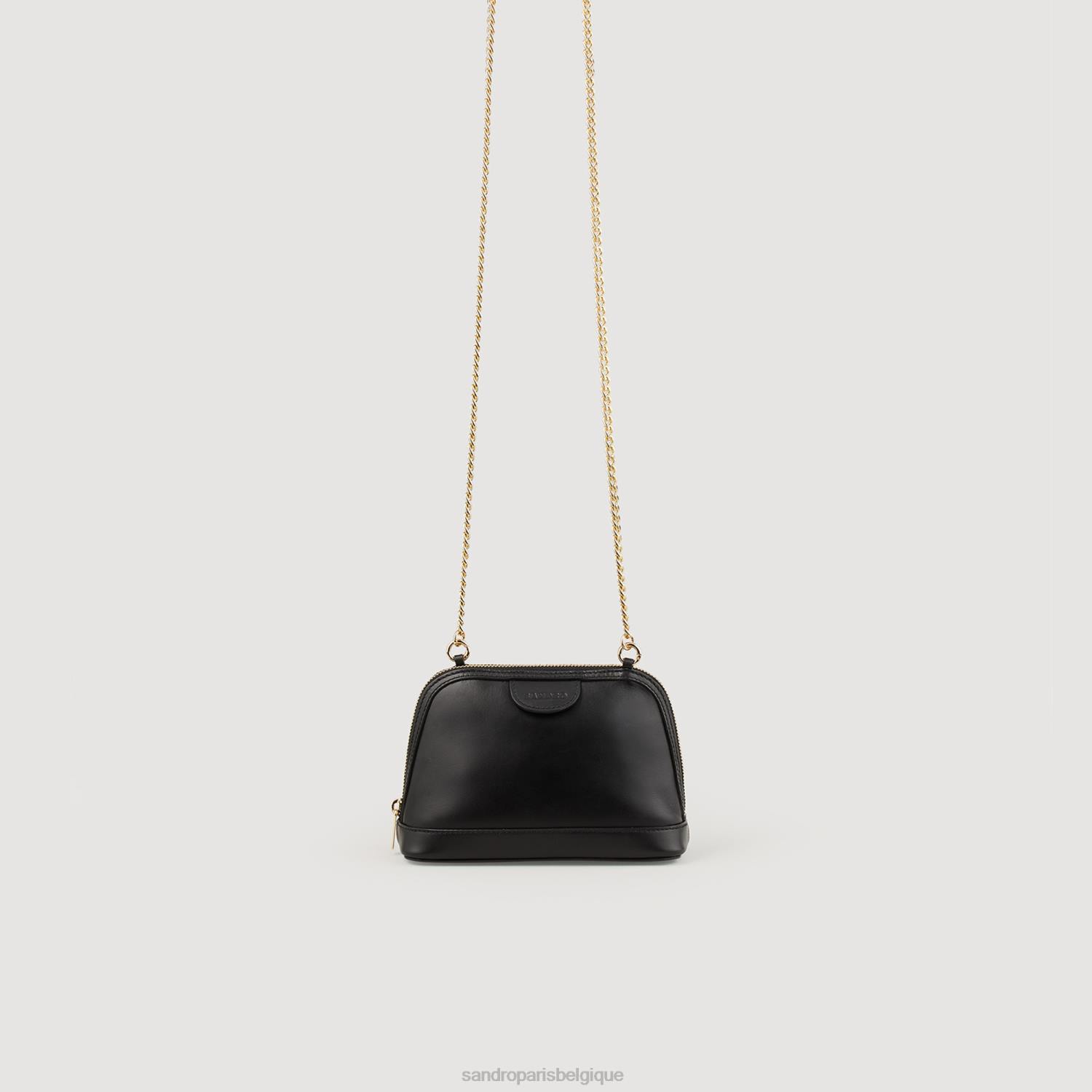 accessoires Sandro Paris sac rittah en cuir lisse noir femmes XLXD538