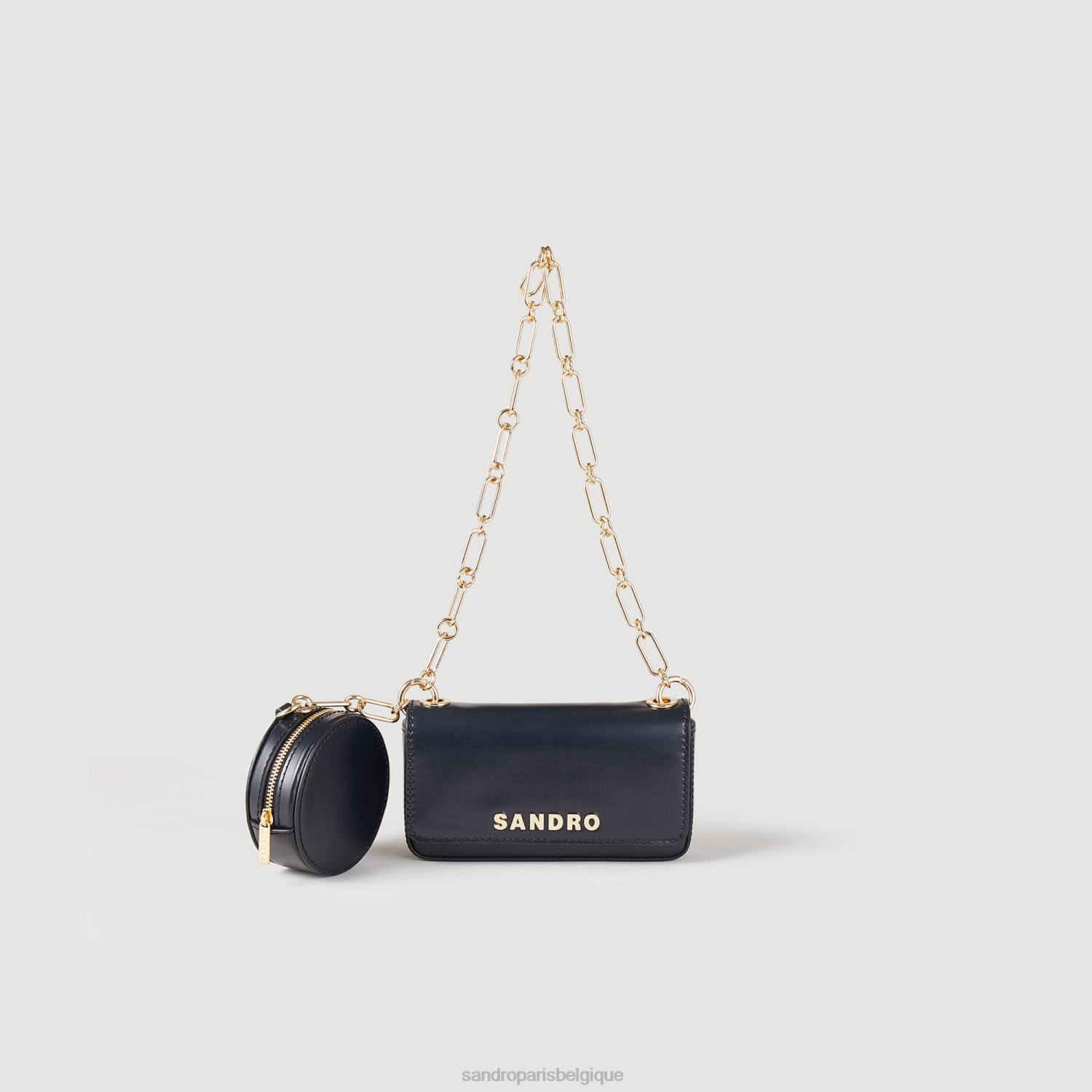 accessoires Sandro Paris sac totemo avec bandoulière chaîne noir femmes XLXD566