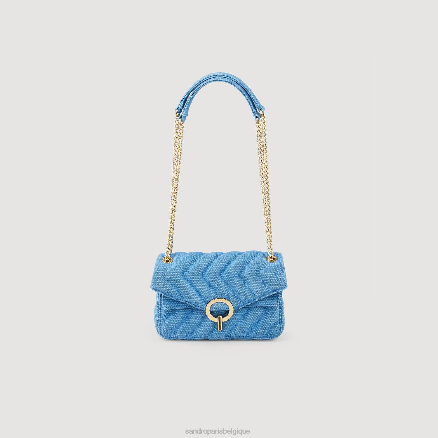 accessoires Sandro Paris sac yza en nylon matelassé bleu femmes XLXD548
