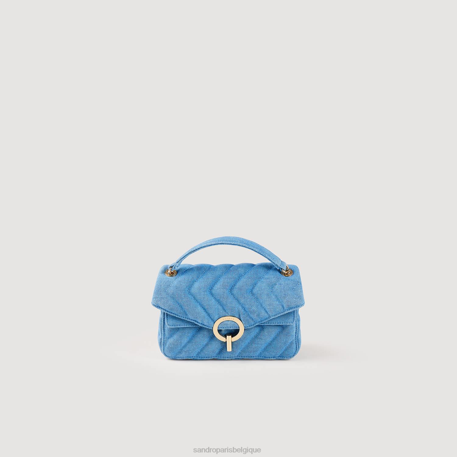 accessoires Sandro Paris sac yza en nylon matelassé bleu femmes XLXD548