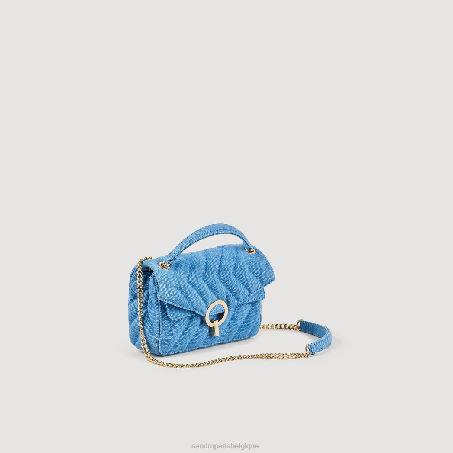 accessoires Sandro Paris sac yza en nylon matelassé bleu femmes XLXD548