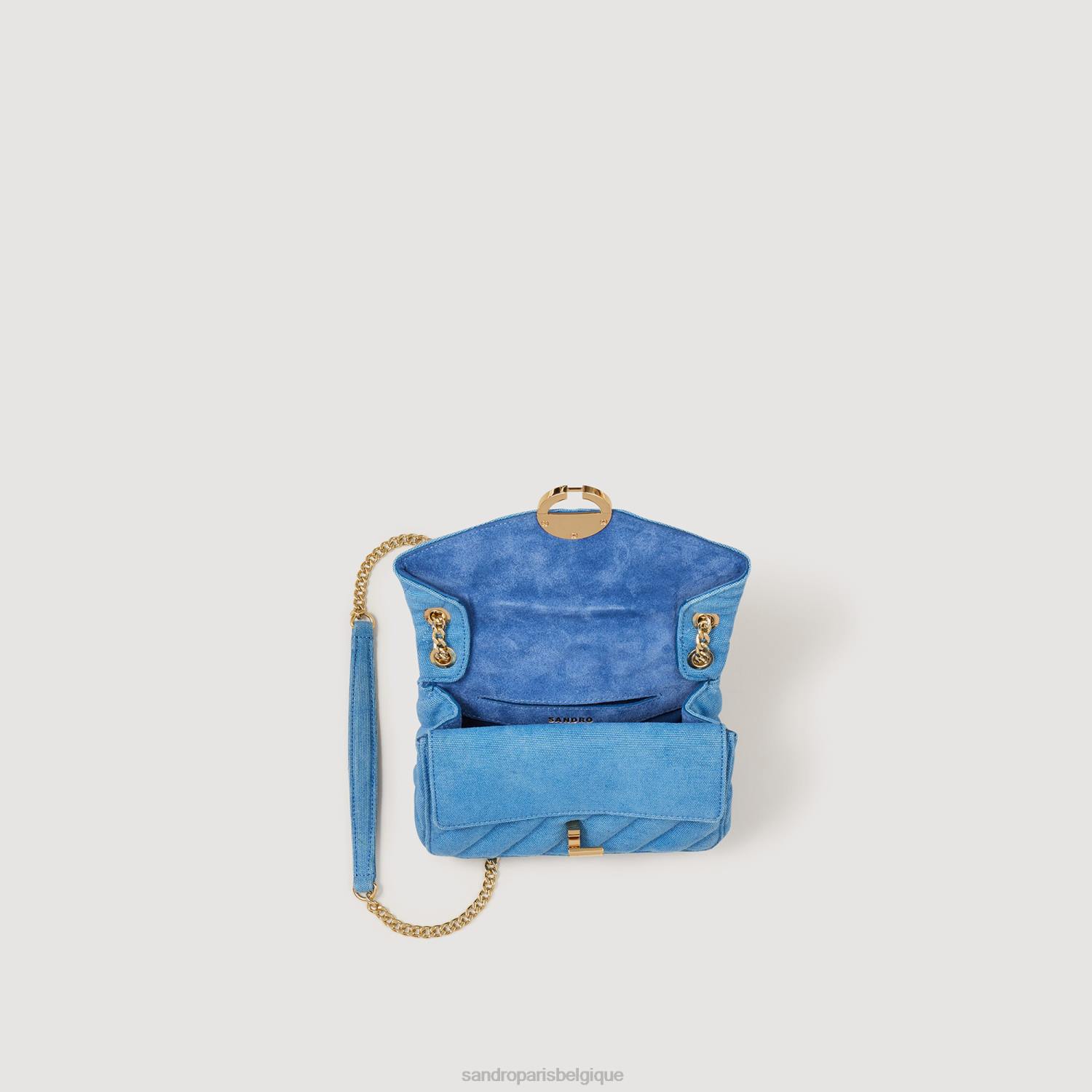 accessoires Sandro Paris sac yza en nylon matelassé bleu femmes XLXD548