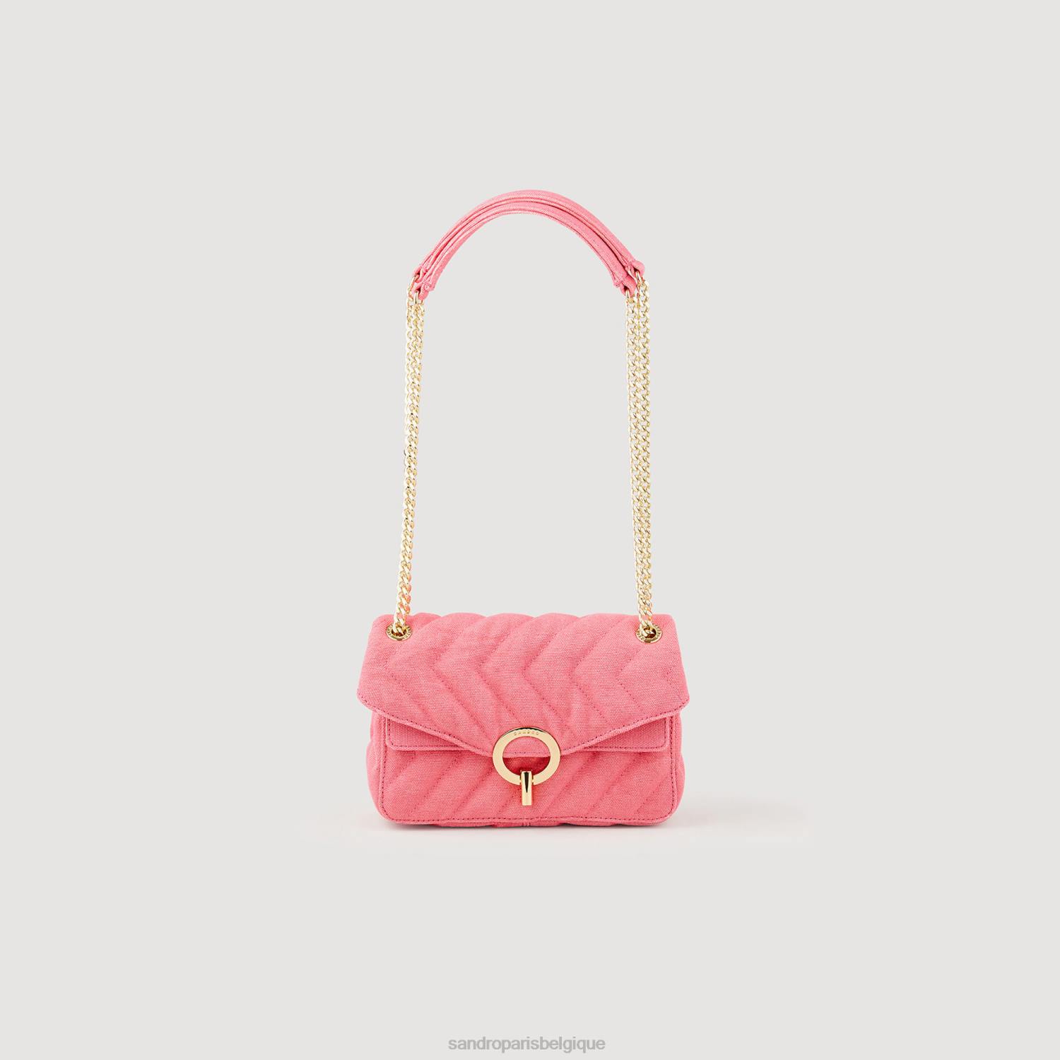 accessoires Sandro Paris sac yza en nylon matelassé fuchsia femmes XLXD547