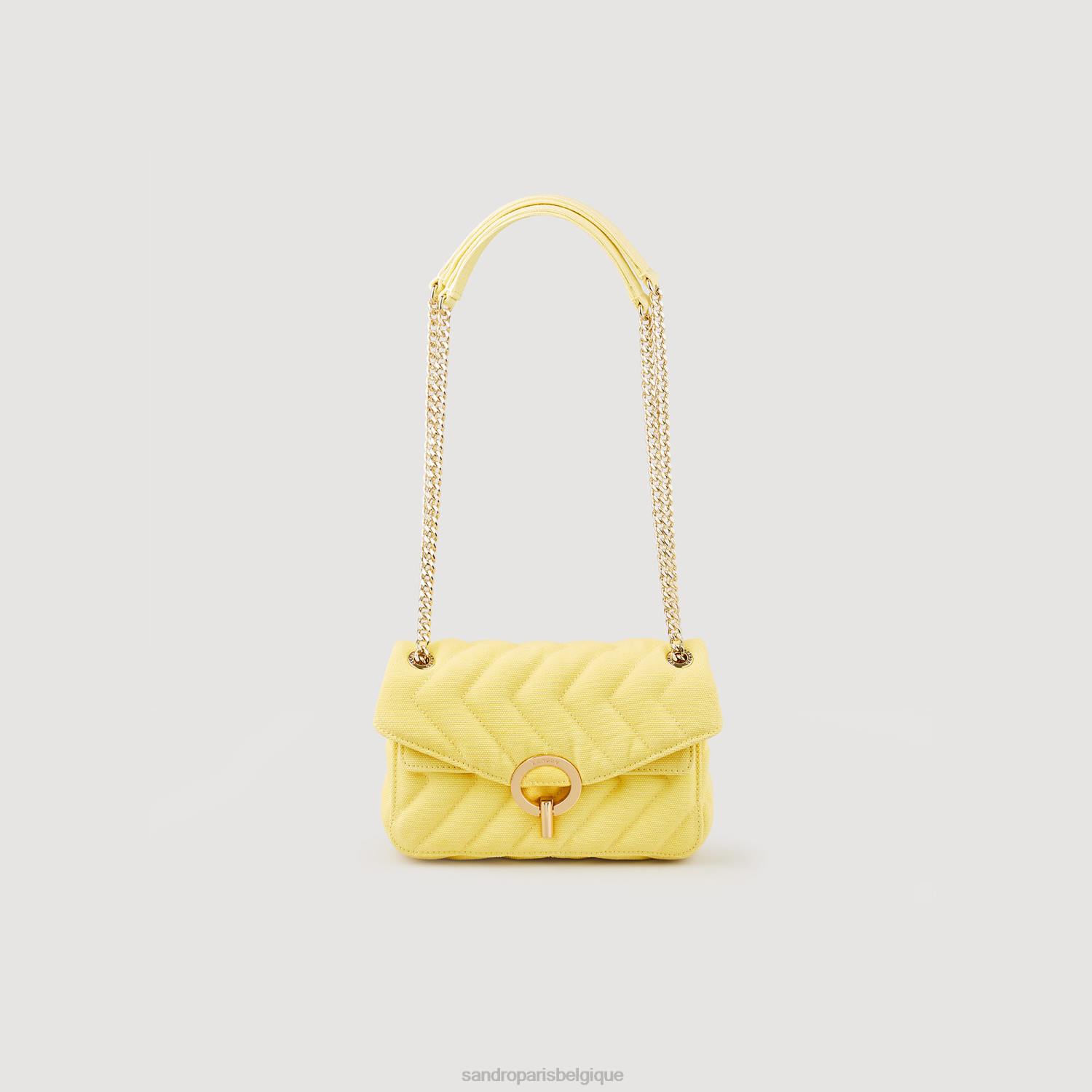 accessoires Sandro Paris sac yza en nylon matelassé jaune femmes XLXD546