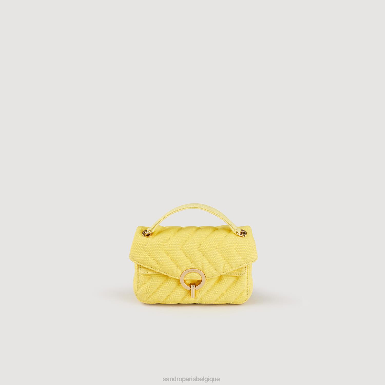 accessoires Sandro Paris sac yza en nylon matelassé jaune femmes XLXD546