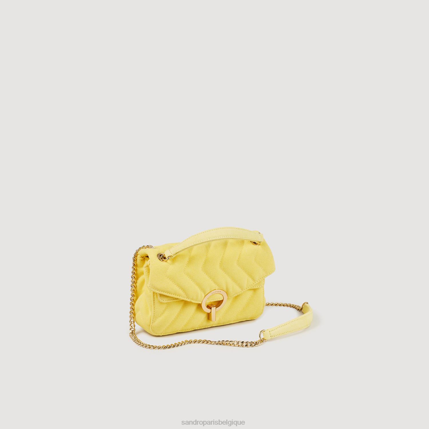 accessoires Sandro Paris sac yza en nylon matelassé jaune femmes XLXD546