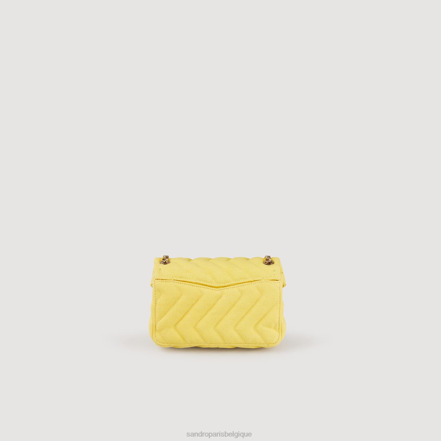 accessoires Sandro Paris sac yza en nylon matelassé jaune femmes XLXD546