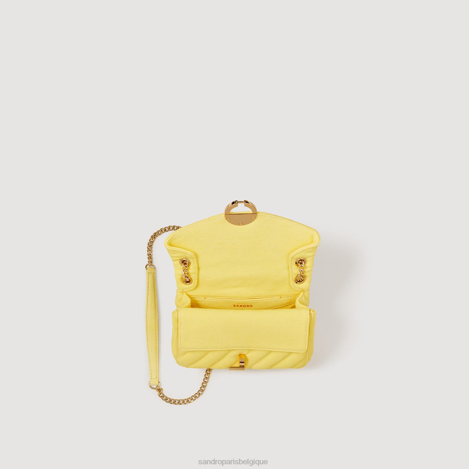 accessoires Sandro Paris sac yza en nylon matelassé jaune femmes XLXD546