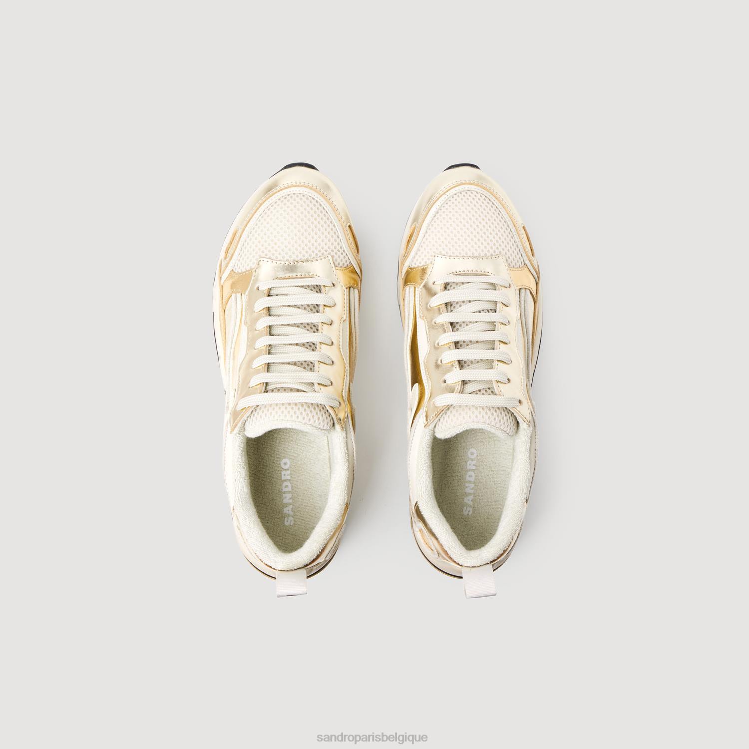 chaussure Sandro Paris baskets flammes Champagne femmes XLXD473