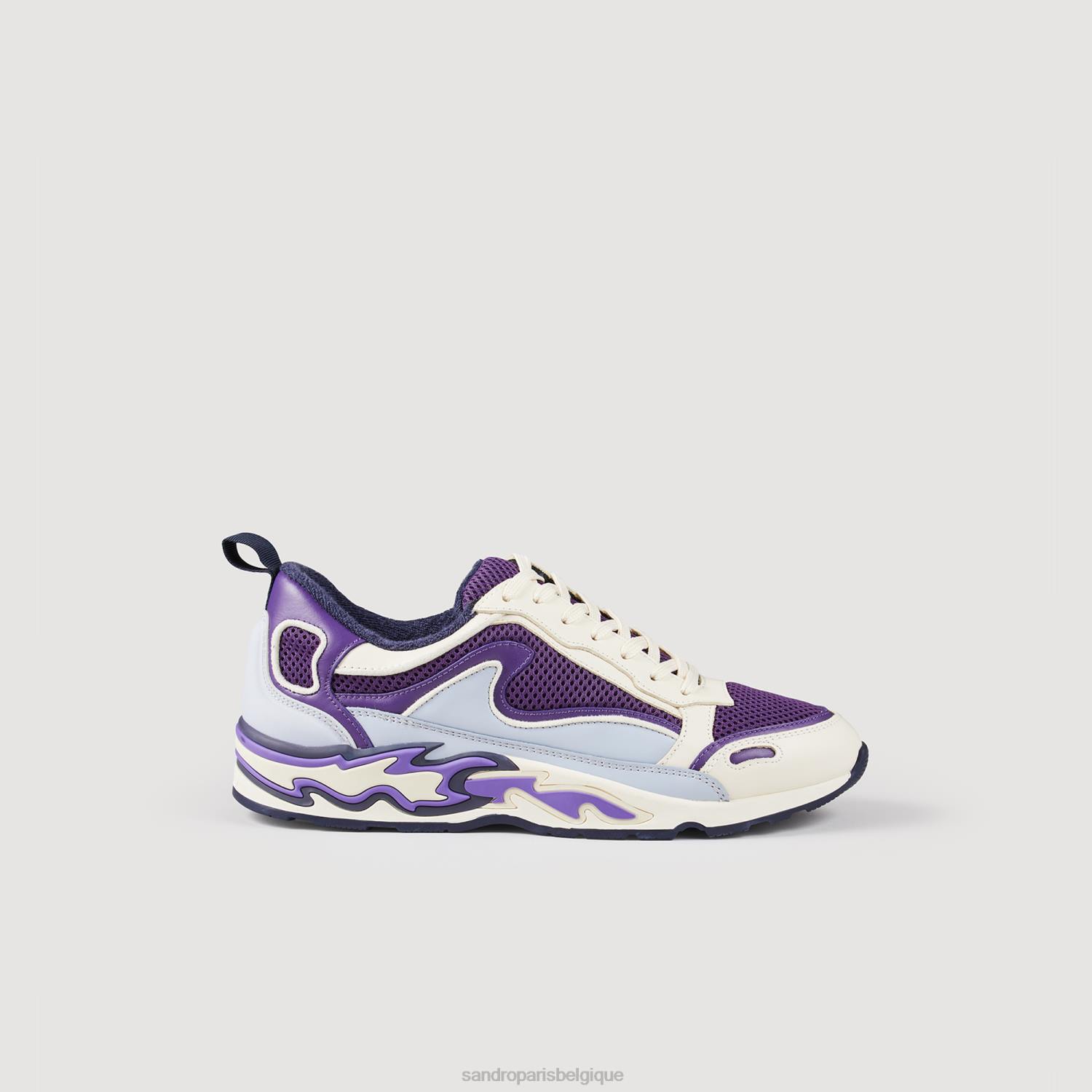 chaussure Sandro Paris baskets flammes violet femmes XLXD483