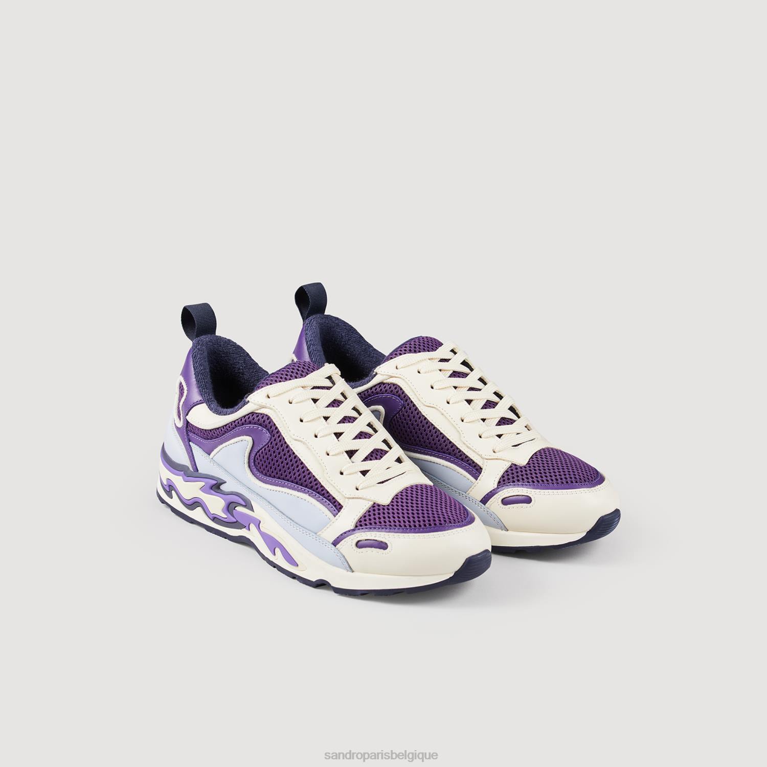 chaussure Sandro Paris baskets flammes violet femmes XLXD483