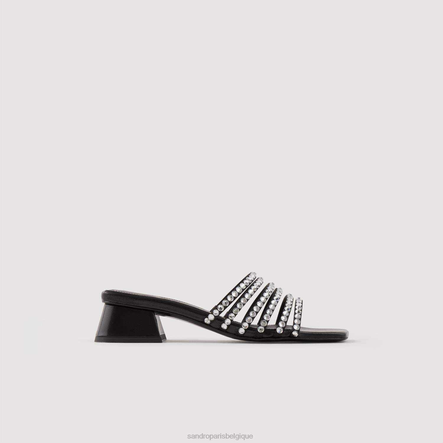chaussure Sandro Paris mules à strass noir femmes XLXD463