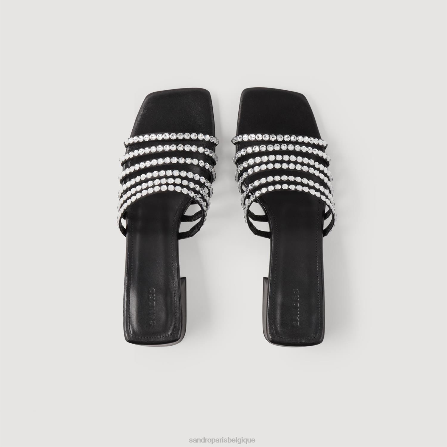chaussure Sandro Paris mules à strass noir femmes XLXD463