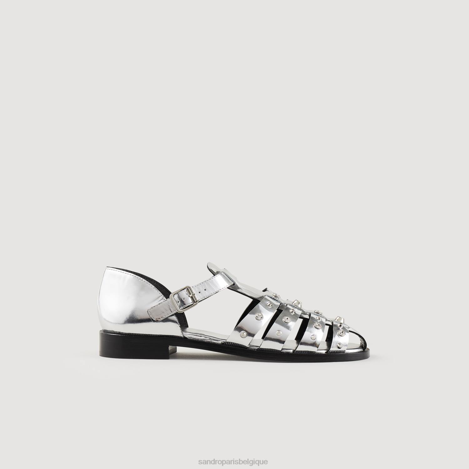 chaussure Sandro Paris sandales à clous Olympa argent femmes XLXD487