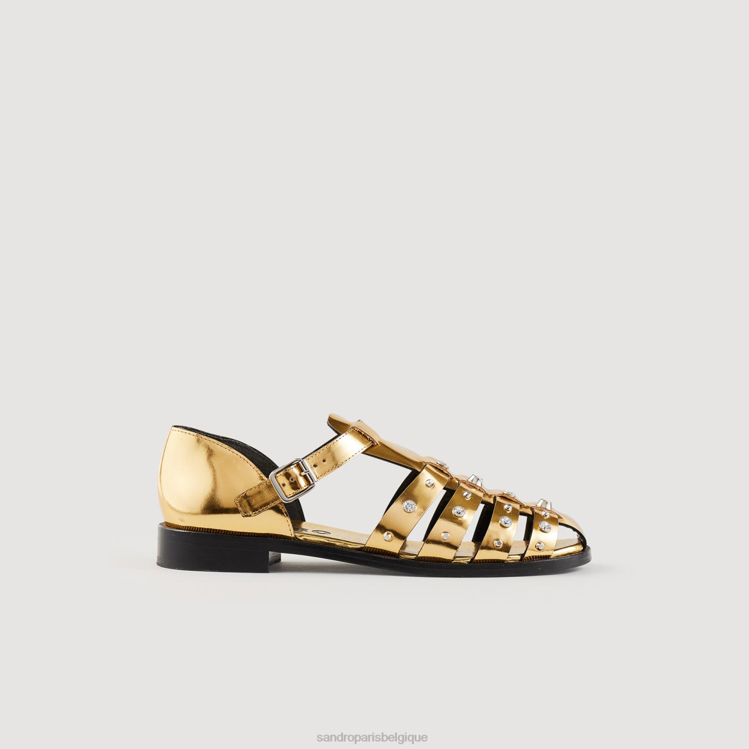 chaussure Sandro Paris sandales à clous Olympa or femmes XLXD495