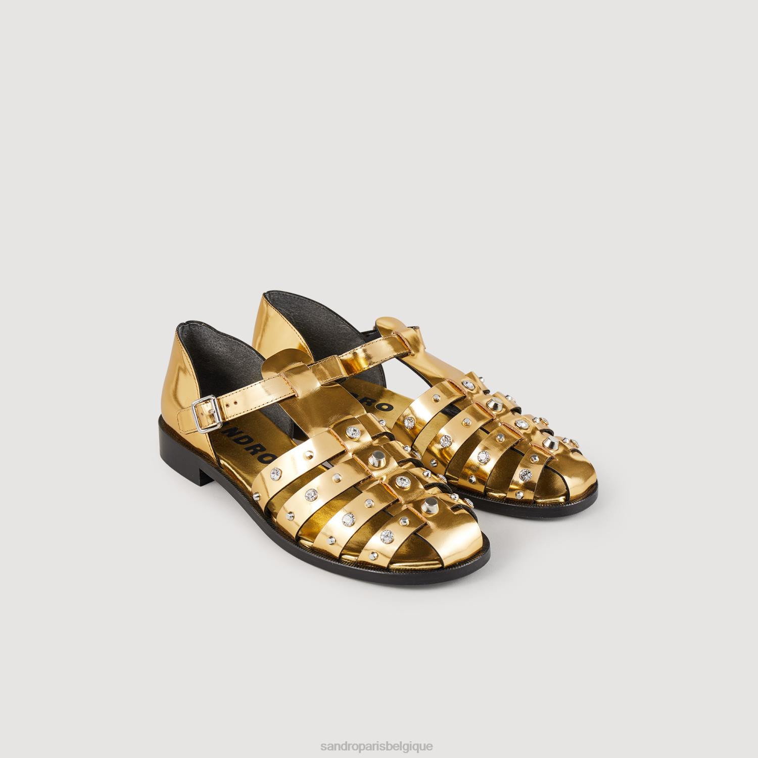 chaussure Sandro Paris sandales à clous Olympa or femmes XLXD495