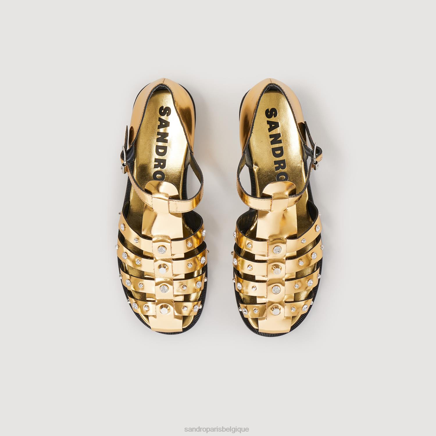 chaussure Sandro Paris sandales à clous Olympa or femmes XLXD495