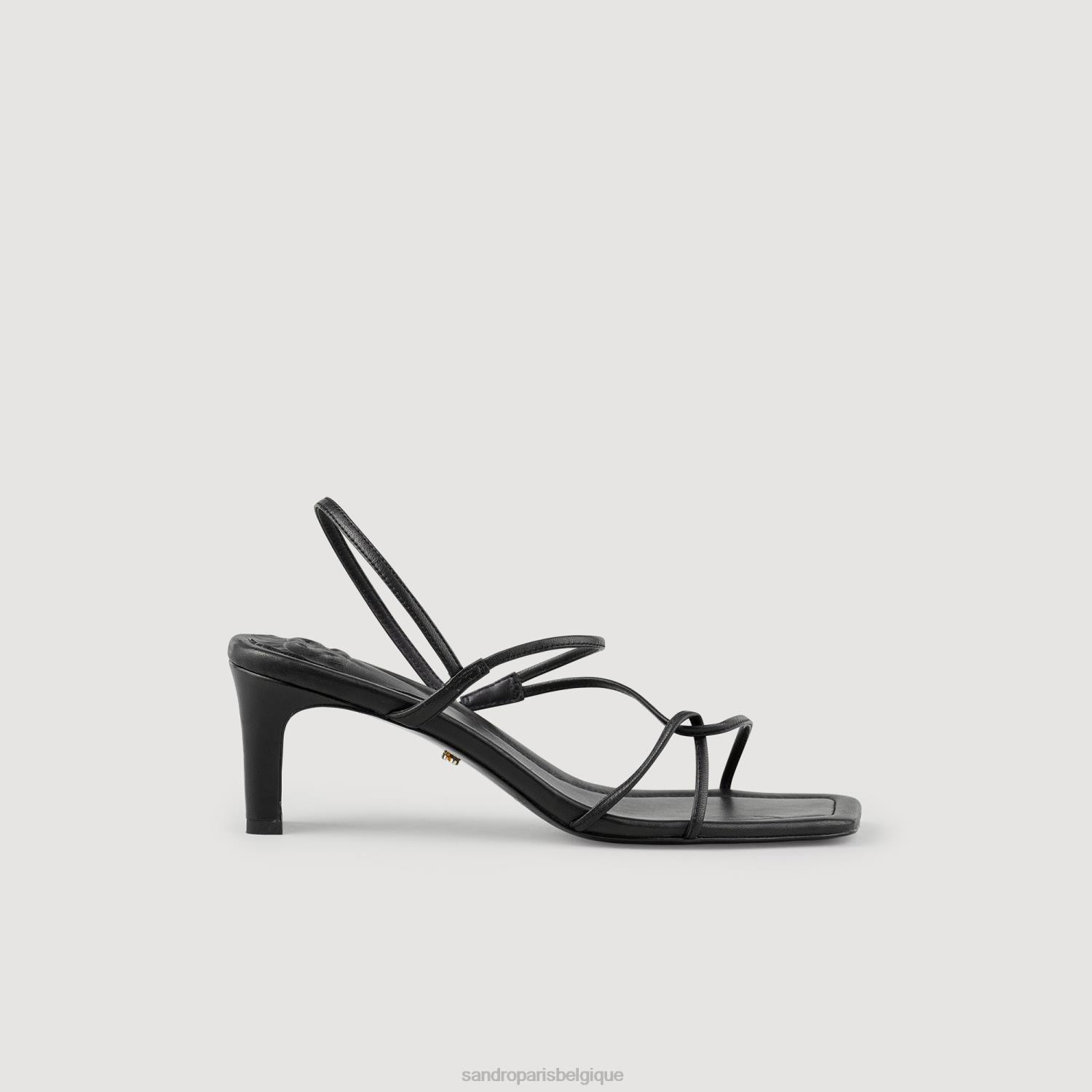 chaussure Sandro Paris sandales à lanières noir femmes XLXD491