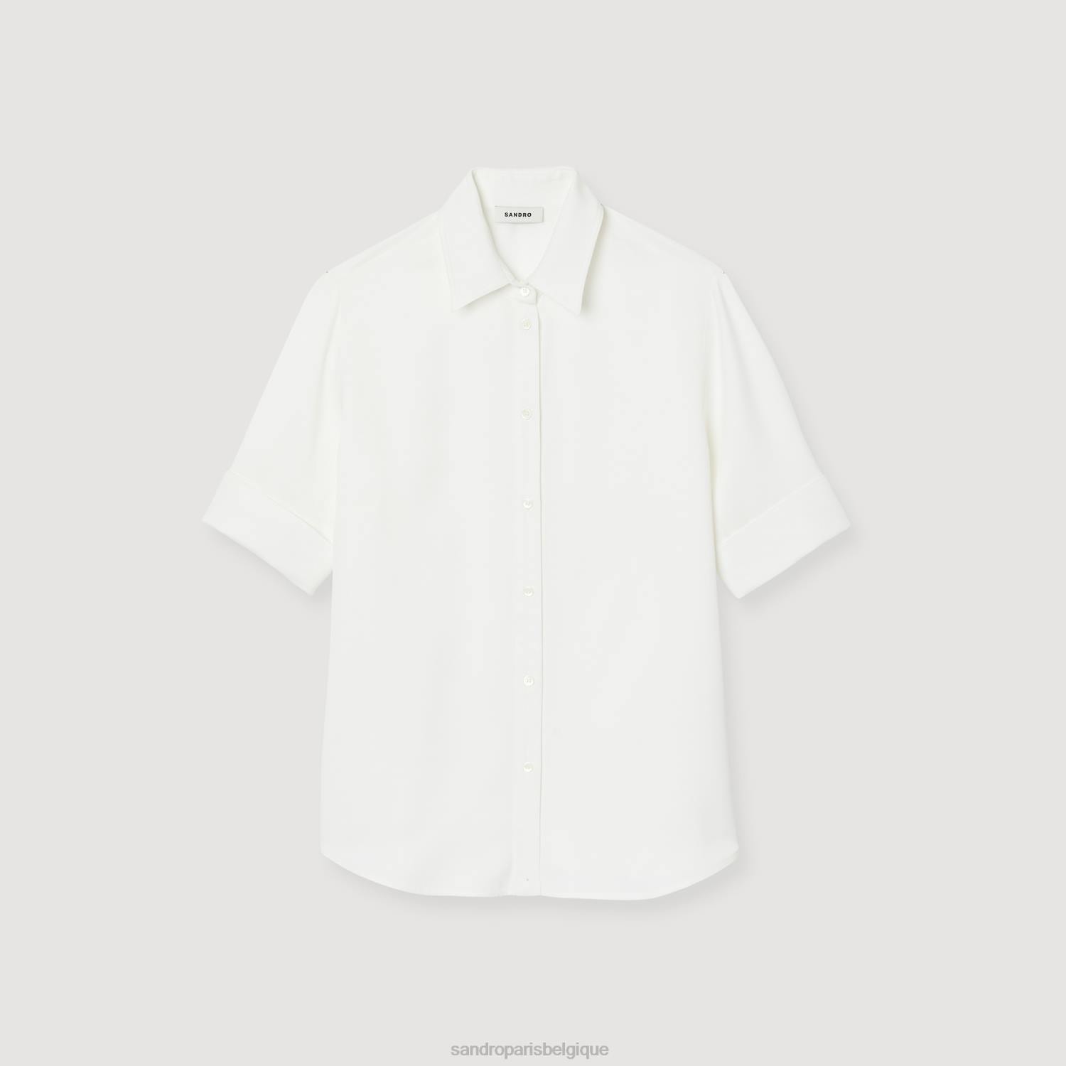 vêtements Sandro Paris chemise à manches courtes écru femmes XLXD159