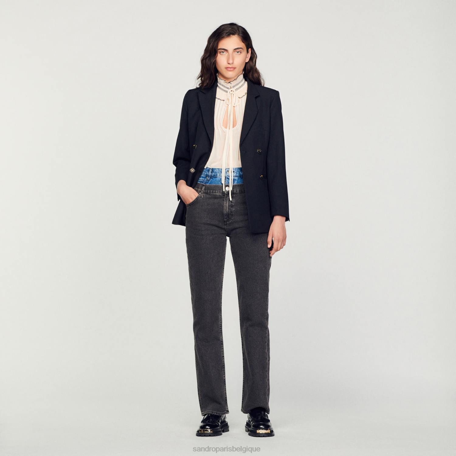 vêtements Sandro Paris haut en mousseline nu femmes XLXD134