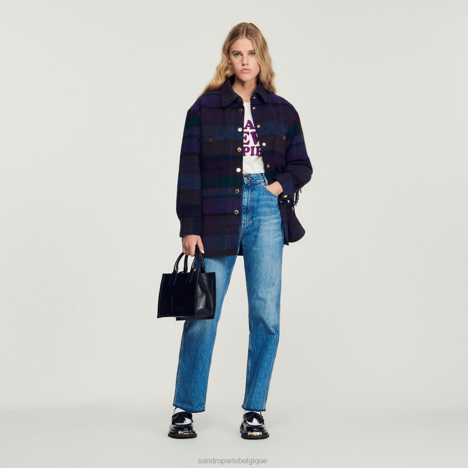 vêtements Sandro Paris jean droit délavé jean bleu femmes XLXD317