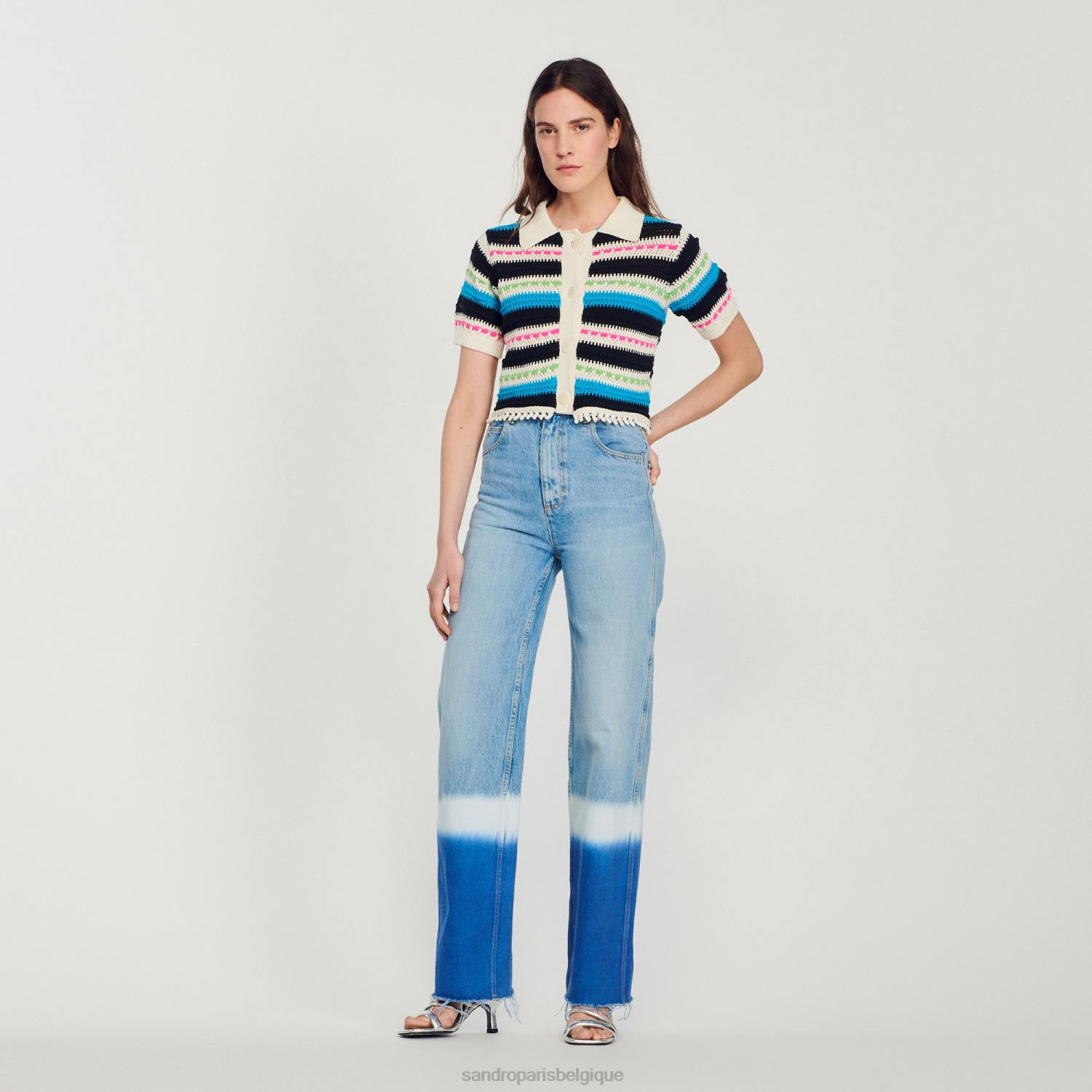 vêtements Sandro Paris jean tie-dye jean bleu femmes XLXD246