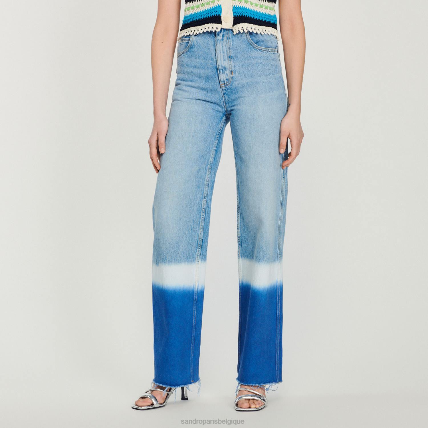vêtements Sandro Paris jean tie-dye jean bleu femmes XLXD246