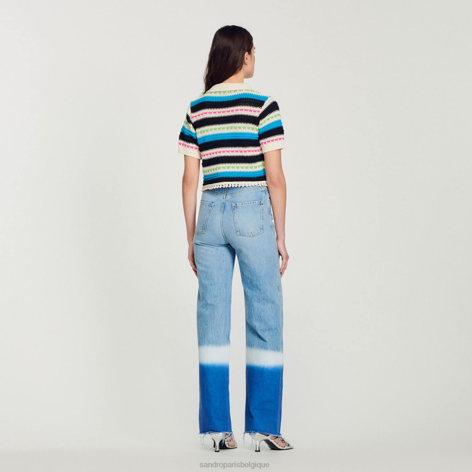 vêtements Sandro Paris jean tie-dye jean bleu femmes XLXD246