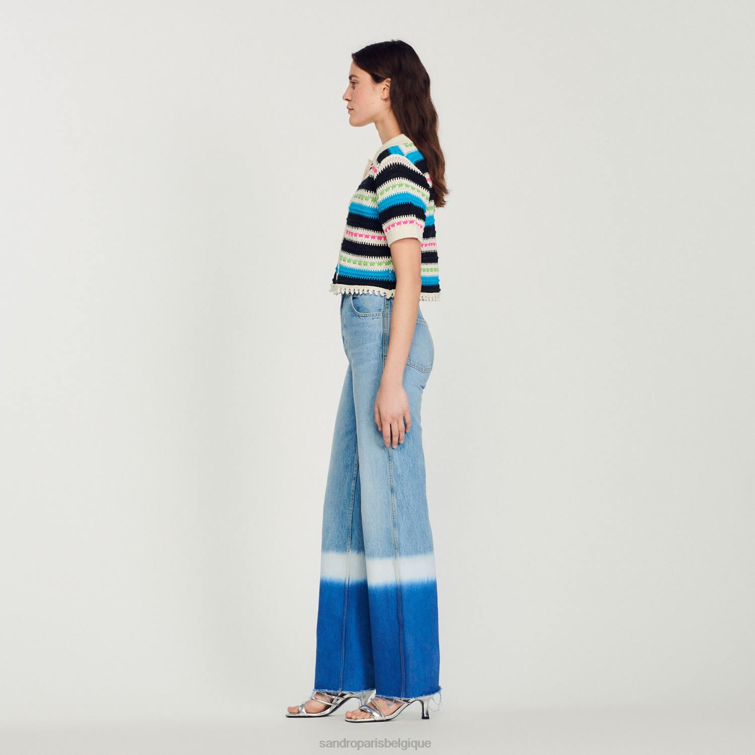 vêtements Sandro Paris jean tie-dye jean bleu femmes XLXD246