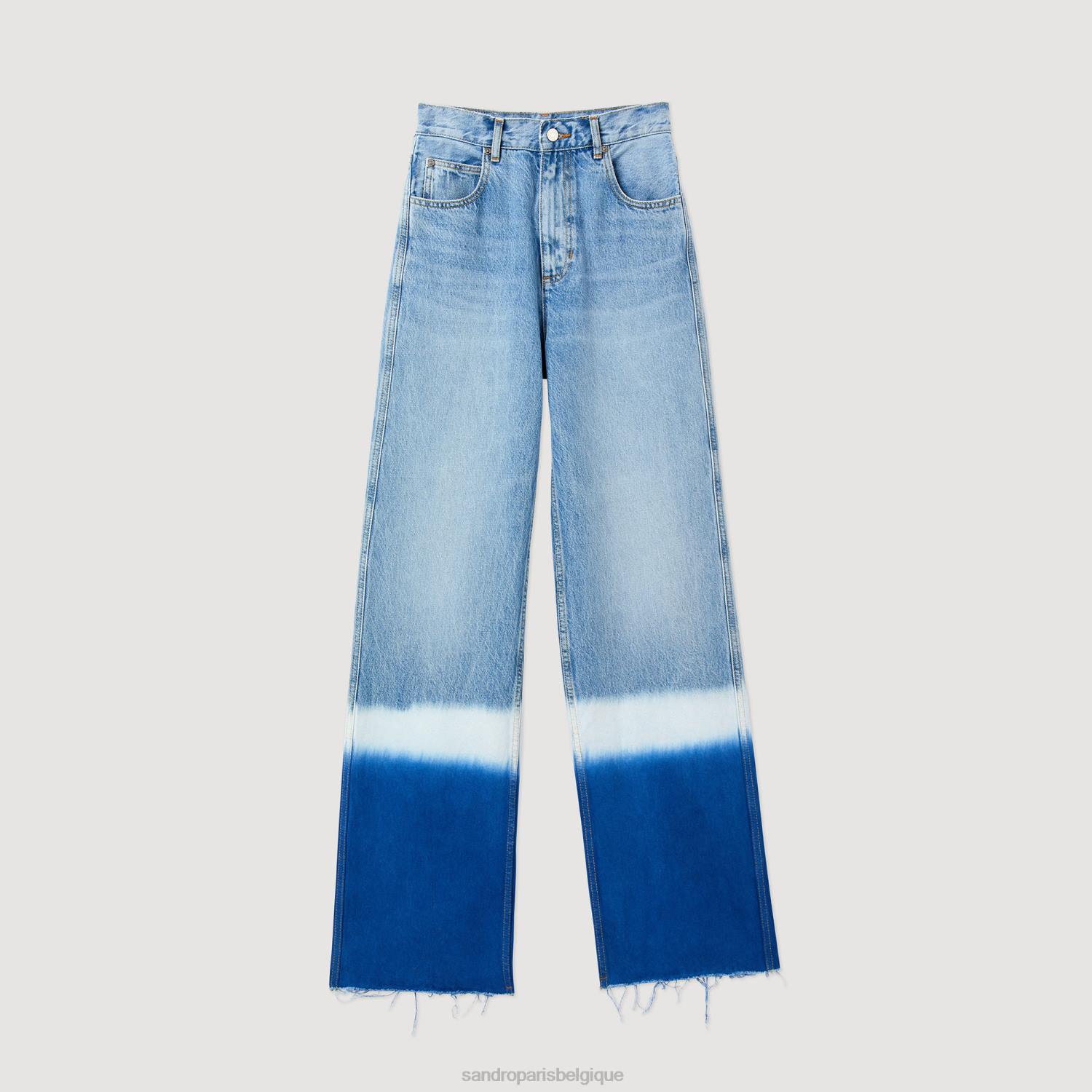 vêtements Sandro Paris jean tie-dye jean bleu femmes XLXD246