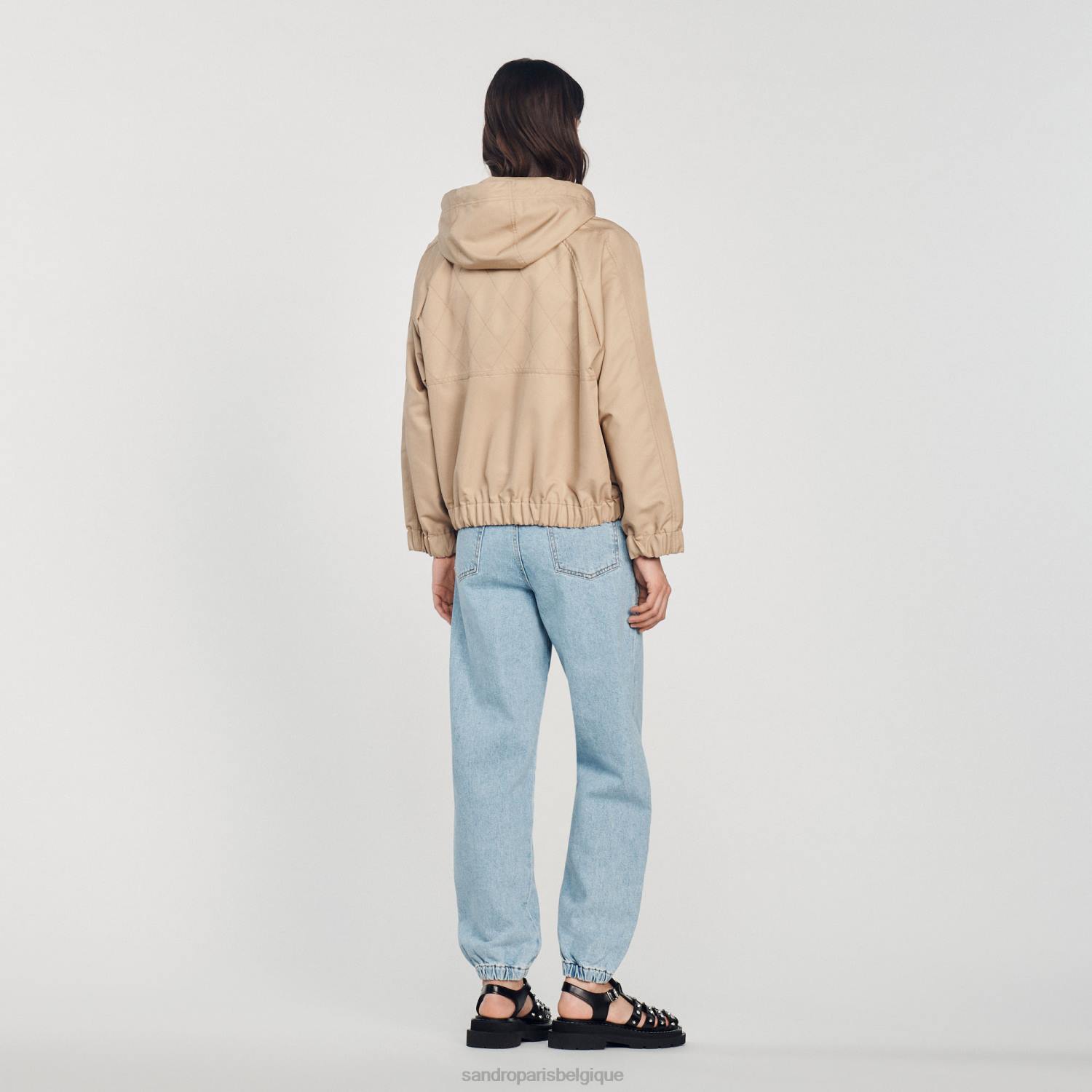vêtements Sandro Paris parka à capuche beige femmes XLXD406