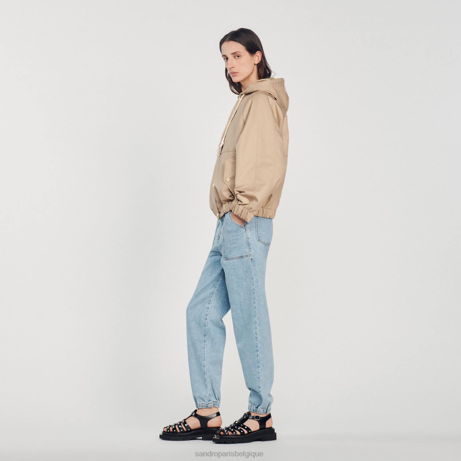 vêtements Sandro Paris parka à capuche beige femmes XLXD406