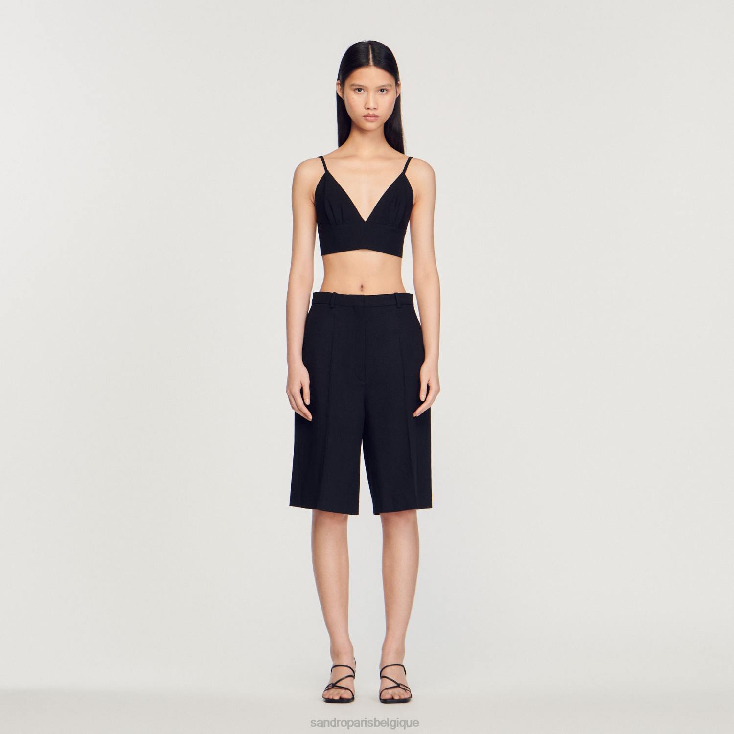 vêtements Sandro Paris bermuda droit noir femmes XLXD226